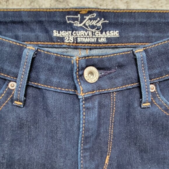 Levi's Jeans Women's Dark Blue Slight Curve Classic Straight Leg 6/28 - Picture 5 of 14